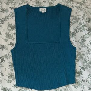 Le Lis Blue Knit Tank Top
